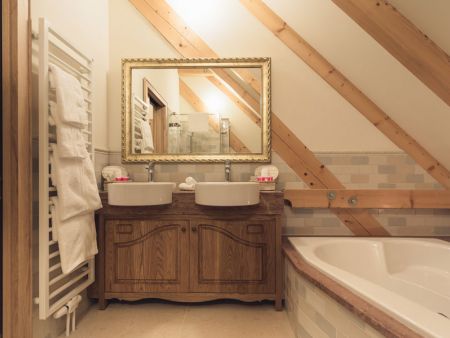 Bathtub in the hotel room